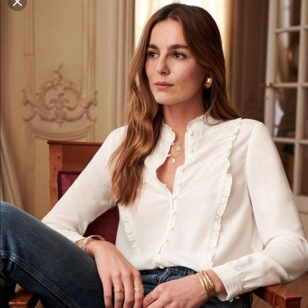 Sezane Claire blouse ecru 34